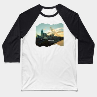 Cool sunset photography of Nashville Tennessee skyline sunset sky USA city break Baseball T-Shirt